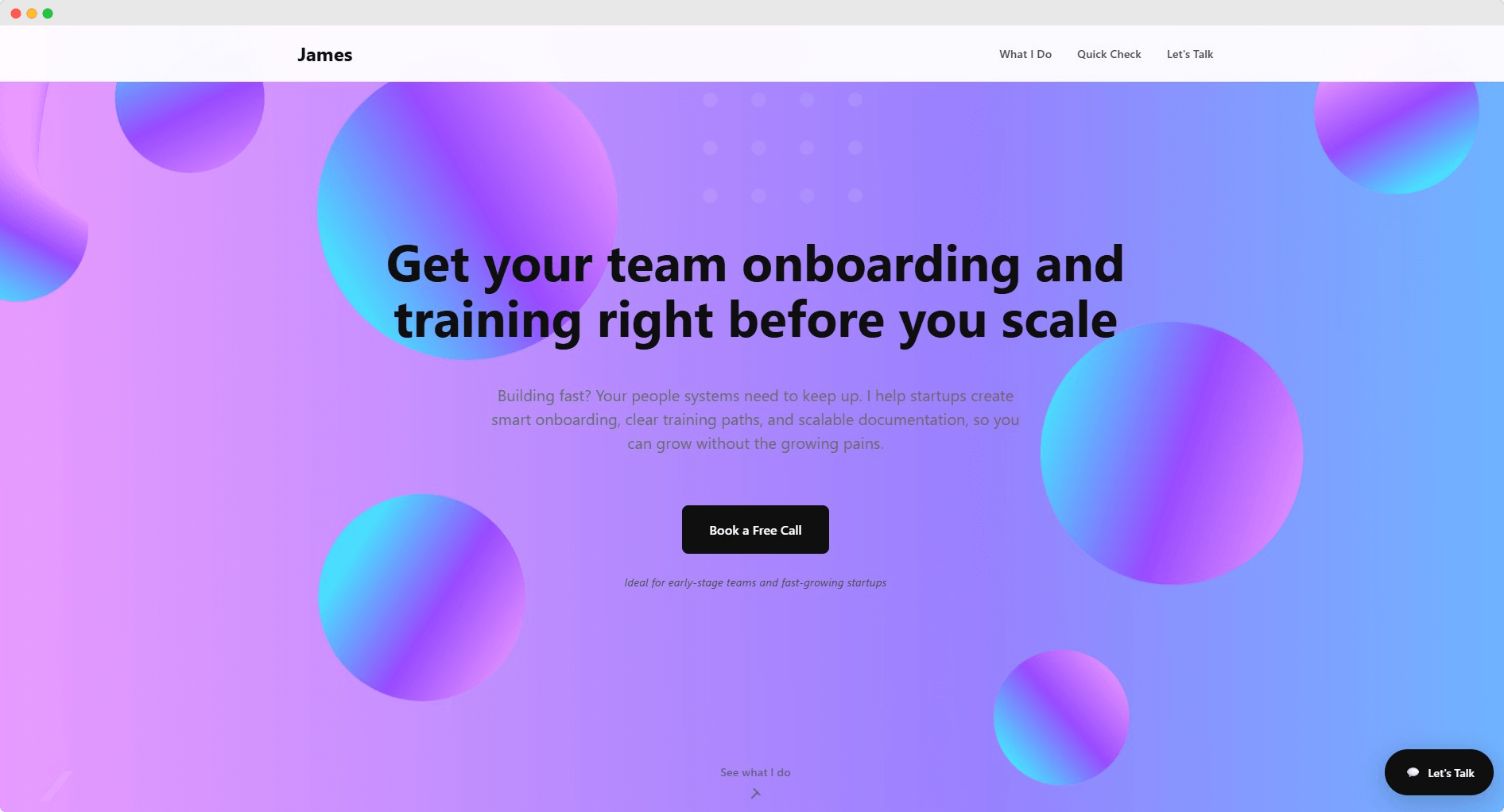 L&D Consulting website mockup showing training consultant site