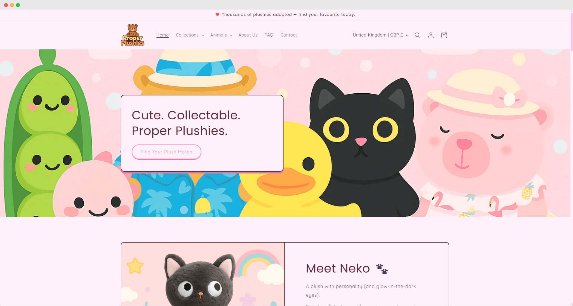 Proper Plushies E-commerce Website